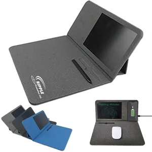 Custom Logo 3-in-1Foldable Wireless Charging Mouse Pad W/ Writing Tablet