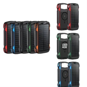 Custom Logo Magnetic Wireless Solar Power Bank 20000mAh