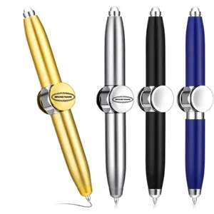 Metal Ballpoint Pen Spinning Fidget LED Light Writing Tool