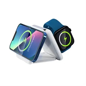 Custom Logo Folding Magnetic 3-in-1 Wireless Charging