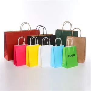 Assorted Colors Paper Gift Wrap Bags with Handles Bulk