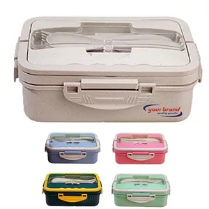 Bento Lunch Box Tableware Set Wheat Straw Material