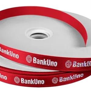 5/8" Badge Satin Ribbon - 25yd Roll - Foil Print