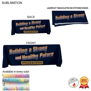 6' LazerCut 4-Sided Sublimated Tablecloth, Drape Style