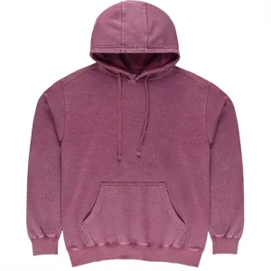 Custom Logo 7.25 oz Unisex Mid Weight Vintage Burnout Fleece Hoodie