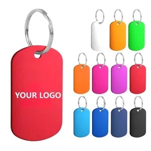 Aluminum Anodized Dog Tag Keychain