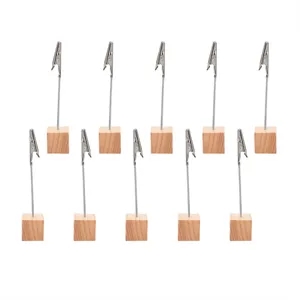 Memo Card Holder With Wooden Cube Stand