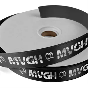 1" Badge Satin Ribbon - 25yd Roll - Foil Print