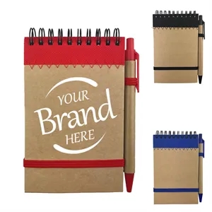 Spiral Steno Books With Kraft Cover And Pen