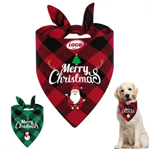 Christmas Pet Triangle Scarf Plaid