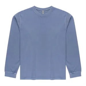 Custom Logo 5.8 Oz Mid Weight Pigment Dyed L/S Tee 100% Cotton Style 401