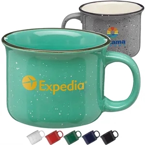 8 oz. Campfire Speckled Ceramic Coffee Mugs w/ Flared top