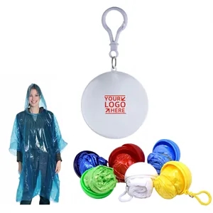 Compact Disposable Hood Raincoat Keychain Ball