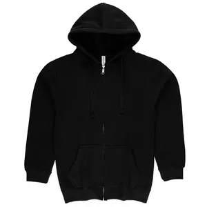 Custom Logo 7.75oz Classic Unisex Zip Hoodie for Screen Printing