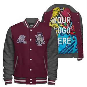 Custom Logo Build Your Own Cotton Varsity Jacket: Custom Printed Lining