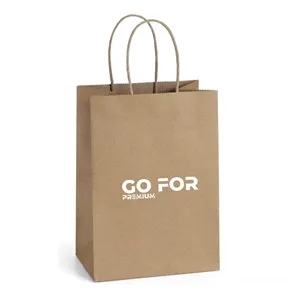 Kraft Paper Gift Bags with Handles - 8x4.5x10.5