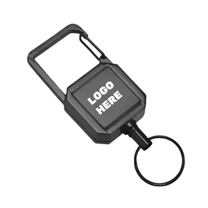 Retractable Badge Reel Keychain W/ Carabiner