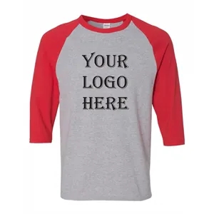 Gildan 100% Cotton Raglan Three Quarter Sleeve T Shirt