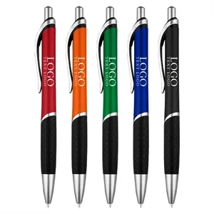 Rubber sleeve click plastic ballpoint pen