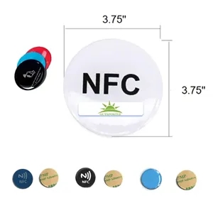 NFC Enabled Epoxy Stickers 3.75" x 3.75" Anti-Metal Ta