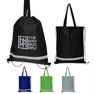 Double Feature Non-Woven Drawstring Tote Bag