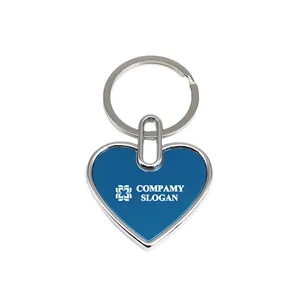 Metal Heart Shaped Key Tag with Laser Logo