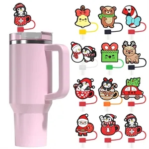 2D Customizable PVC Christmas Straw Dust-proof Cover