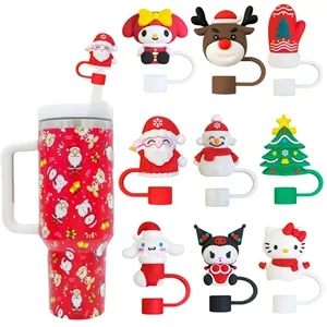 3D Customizable PVC Christmas Straw Dust-proof Cover