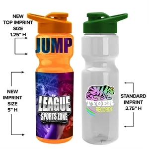 28 Oz. Transparent Bottle With Snap Lid - Full Color Process