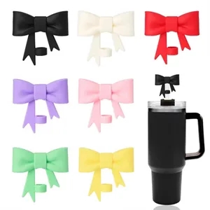 3D Bowknot Silicone Straw Tip Cover