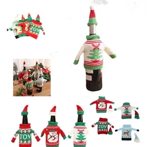 Christmas Wine Bottle Sweater Cover