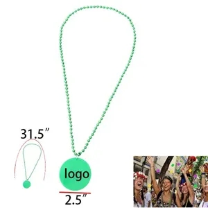 Mardi Gras Beads with Imprinted Medallion