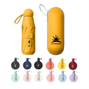 Mini Windproof Sun & Rain Pocket Umbrella With Case