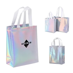 Colorful Laser Long Handle Non woven Tote Bag