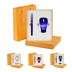 Wireless Mouse , pen and usb drive gift set.