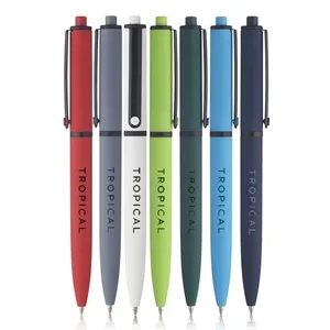 Solid Rubber Coated Plastic Ballpoint Pens