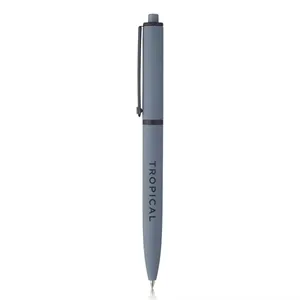 Custom Logo Solid Rubber Coated Plastic Ballpoint Pens