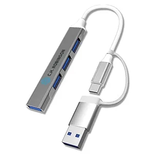 Aluminum USB Type-C/Type A 3-in-1 Hub