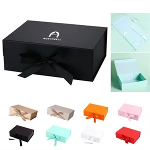 Magnetic Folding Gift Box with Ribbon