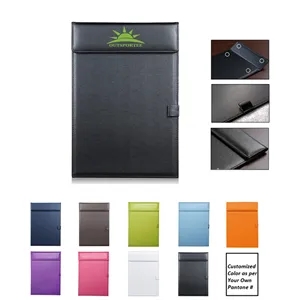 A4 PU Leather Magnetic Clipboard w/Clip and Pen Loop