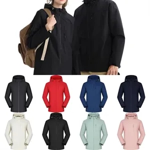 Custom Logo Lightweight Rain Jacket Waterproof Windbreaker for Men Women