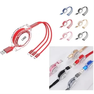 Retractable 3-in-1 charging cable