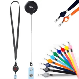 Custom Logo Retractable Easy-pull ID Lanyard