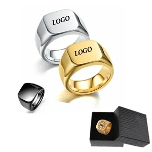 Championship Style Gold Plated Metal Signet Ring
