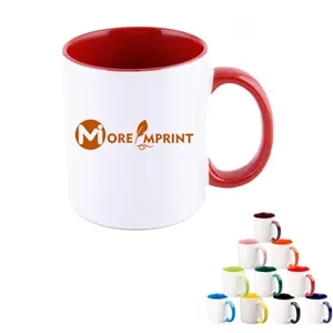 11 oz. Two Tone Ceramic Mug W/C-handle