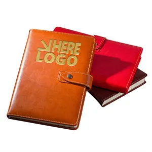 Custom Logo Snap Perfect Bound Leather Notebook Journal Multiple Sizes