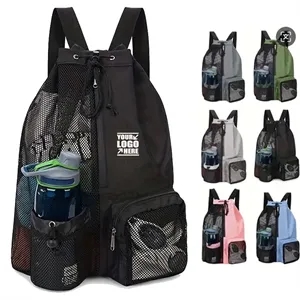 Swim Bag Mesh Drawstring Backpack