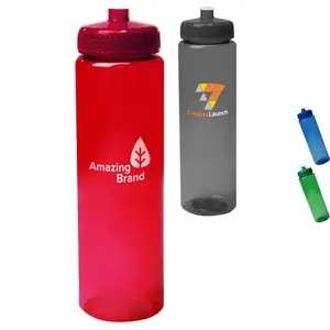 32 oz. Transparent Poly Plastic Sports Water Bottles