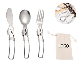Foldable Stainless Steel Utensil with jute bag Set of 3