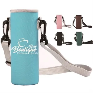 Custom Logo Portable Insulated Hiking Water Bottle Sling Carrier Bag